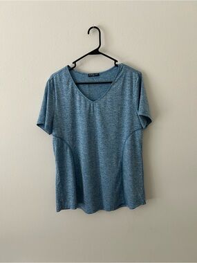 Koralhy Heathered Light Blue V-Neck Short Sleeve Tee